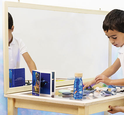 Espejo de coordinación Montessori de madera para niños pequeños, espejo  inastillable de seguridad, espejo acrílico sin vidrio, espejo de  aprendizaje