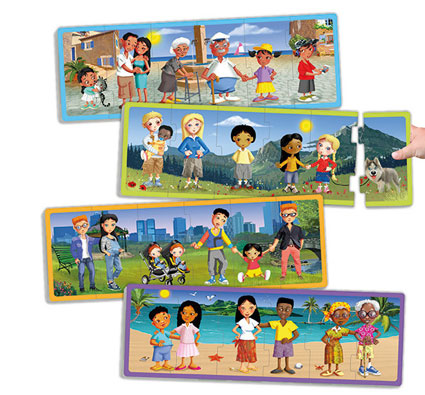 Puzzles les familles du monde