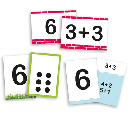Cartes d'apprentissage des numéros et leur décomposition