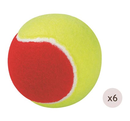 Pelotas de tenis de iniciación ø 75 mm lote de 6