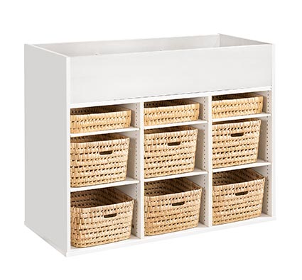 Mueble de almacenaje alt.: 81 kit para colocar (9 cestas - 6 repisas) el conjunto | Hermex