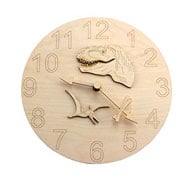 Reloj de pared de madera con motivos de animales