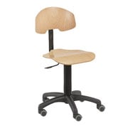 Adjustable stool with wheels with backrest