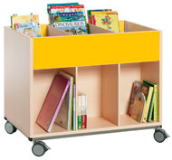 Double-sided library unit with wheels