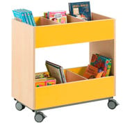 Double-height library unit with wheels