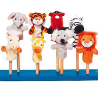 Marionettes de doigt 8 animaux de la jungle