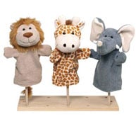 Lot de 3 marionnettes jungle
