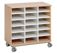 Meuble combi 18 casiers de 24 x 9.5 cm+ roue