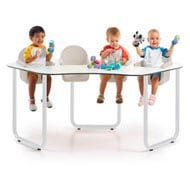 Table collective pour 4 bébés blanc / Greige