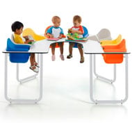 Table collective pour 8 bébés blanc / multicoloris