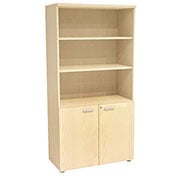 Armoire direction h.210 avec 4 étagères et petites portes couleur érable