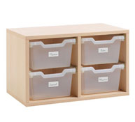 Organizer unit with trays (included)