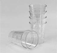 Verre transparent 7,5 cm abs lot de 6