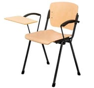 Chaise oslo avec bras chaise et dossier en hêtre avec plateau pour écrire droite