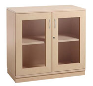 Meuble lab 1 étagère et portes vitrine