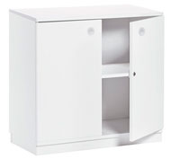 Meuble white2 avec 1 étagère et portes avec serrure