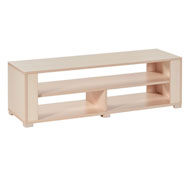 Meuble bas montessori ouvert avec une étagère