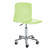 Height-adjustable nordic chair with chrome wheels