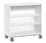 Meuble white2 + roues avec 2 étagères