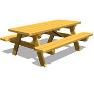Mesa de picnic con bancos de  2m  largo tp46