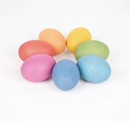 Œufs en bois arc-en-ciel Lot de 7 pièces