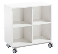 Meuble white2 avec 4 casiers de 37 x 32 cm+ roue