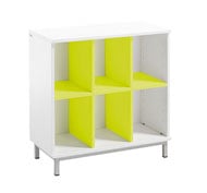 Meuble white2 avec 4 pieds + 6 casiers horizontaux + roue