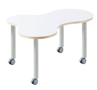 Atlas table with clover shape wheels 120 x 100 S1 White