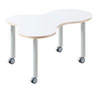 Atlas table with clover shape wheels 160 x 133 S1 White