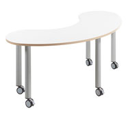 Atlas table with moon shape wheels 120 x 60 S1 White