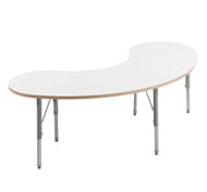 Table up & down forme lune 160 x 79. réglable en hauteur Blanc