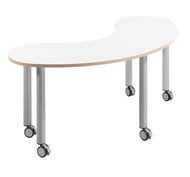 Atlas table with moon shape wheels 160 x 79 S1 White