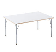 Rectangular up & down table 120 x 80 adjustable in height White