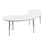 Table up & down forme lune 120 x 60. réglable en hauteur Blanc