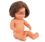 Poupée européenne avec lunettes 38cm