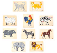 Puzzles encajes montessori los animales set de 10 unidades