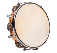 Tambourin en cuir 6 paires de cymbales