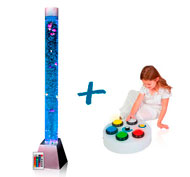 Columna de  burbujas sensorial y colontrolador de colores con botones
