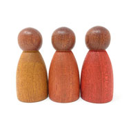 Nins en bois foncé Lot de 3 pièces