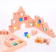 Blocs de construction avec fenêtres colorées Lot de 40 pièces