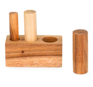 Encaje cilindros 3 tamaños madera natural
