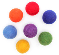 Boules arc-en-ciel Waldorf 5cm lot de 7