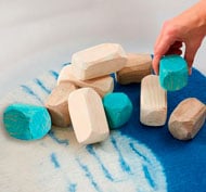 Blocs Roches en bois Glace Mini Monde Pôle Nord set de 10