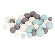 Boules de feutre flocons de neige Paysage d’hiver Mini mondes set de 36