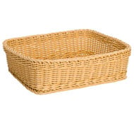 Panier à plateau en polyrotin seau large 32,5cm x 26,5cm x hauteur10cm L'unité