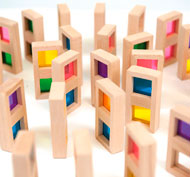 Domino los colores translucidos set de 28 piezas