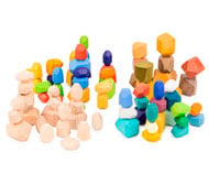 Grand ensemble de petits rochers en bois set de 83