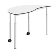 Table Menorca semi-ronde ONDA diam 120 cm avec roues réglable de T3 à T6