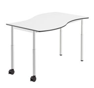 Table Menorca rectangulaire ONDA 120 x 80 avec roues réglable de T3 à T6