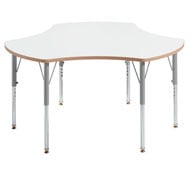 Table up & down Hexagonale Tri diamètre 120, réglable en hauteur.